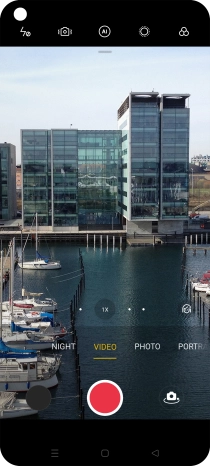 Press the video light icon.