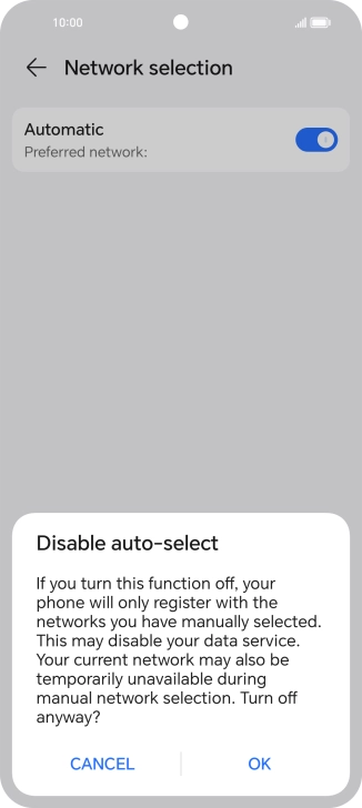 Press OK and your phone will search for networks. Press OK and your phone will search for networks.