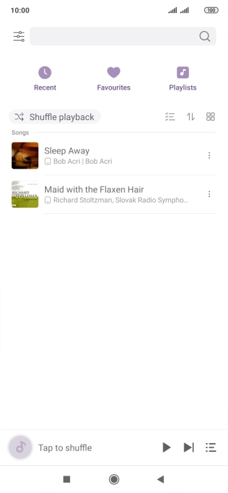 Press the required audio file.