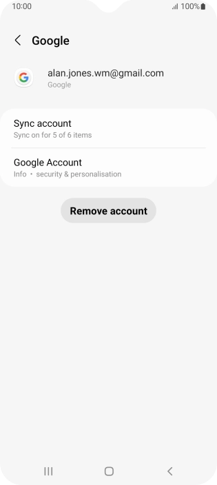 Press Sync account.