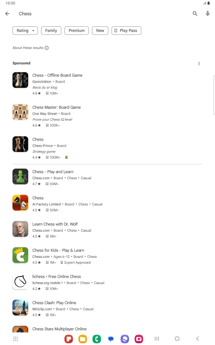 Press the required app. Press the required app.