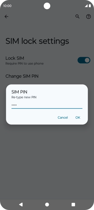 Key in the new PIN again and press OK. Key in the new PIN again and press OK.
