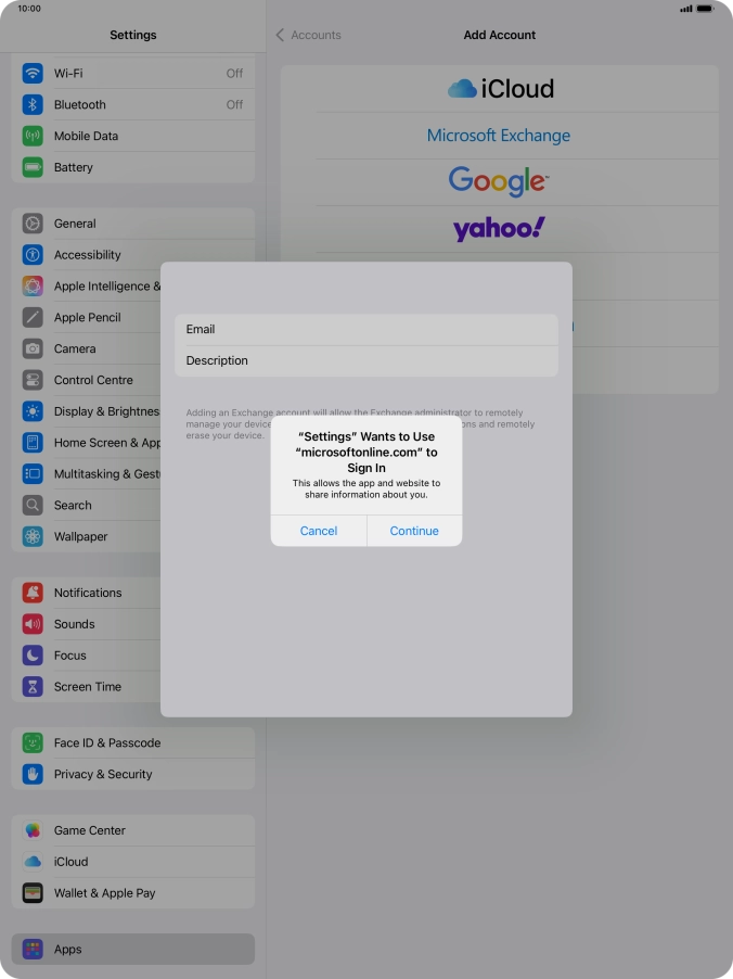 Press Continue. Press Continue.