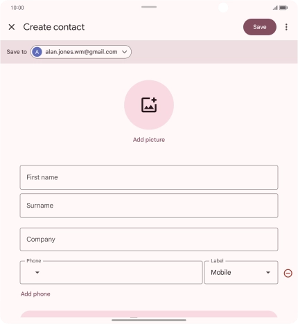 Press the address book drop down list.