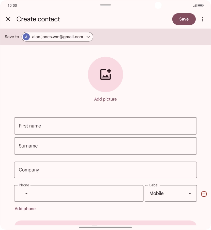 Press the address book drop down list.
