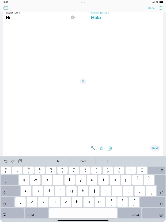 Press the enter icon.
