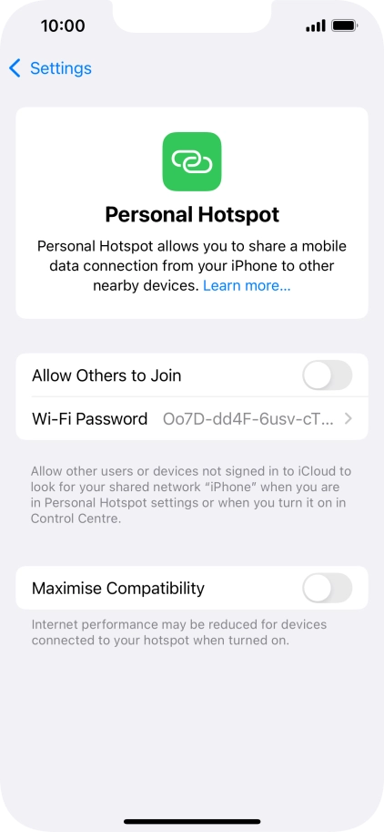 Press Wi-Fi Password and key in the required password.