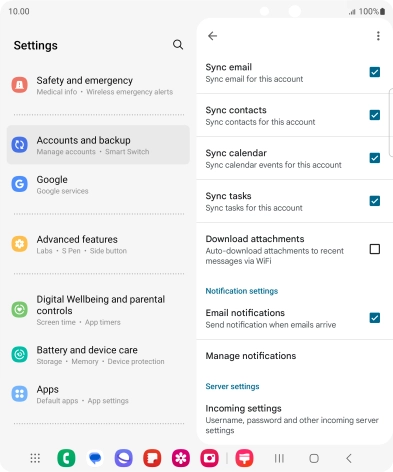 Press the field next to 