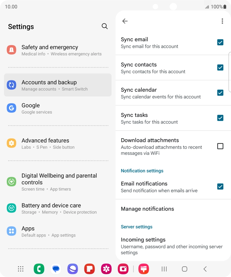 Press the field next to 