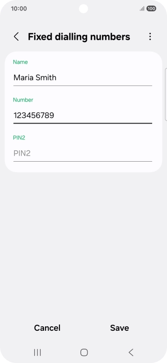 Press PIN2 and key in your PIN2. The default PIN2 is 1111.