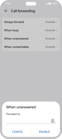 Key in +447836121121 and press ENABLE. Key in +447836121121 and press ENABLE.