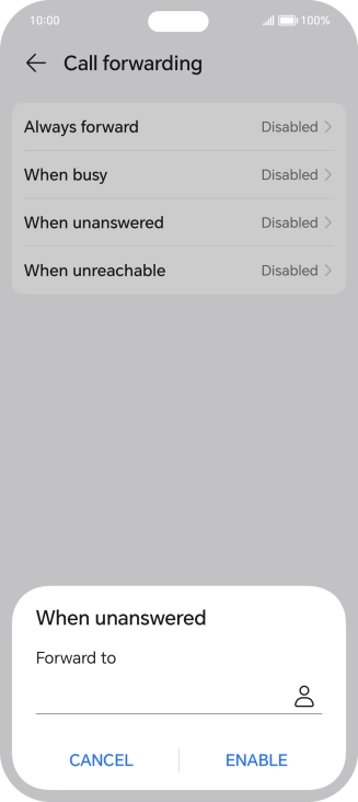 Key in +447836121121 and press ENABLE. Key in +447836121121 and press ENABLE.
