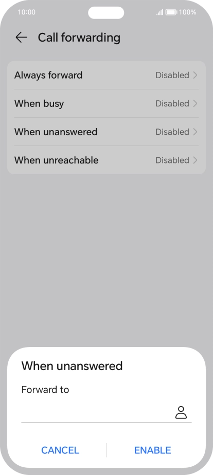 Key in +447836121121 and press ENABLE. Key in +447836121121 and press ENABLE.