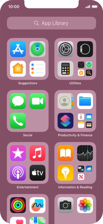 Press the required app. Press the required app.