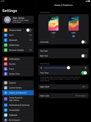 Press the indicator next to 