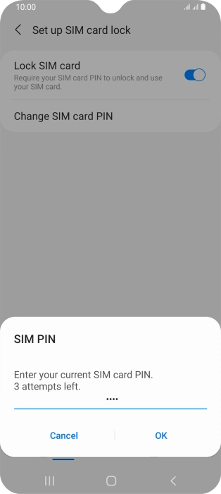 Key in your current PIN and press OK. Key in your current PIN and press OK.