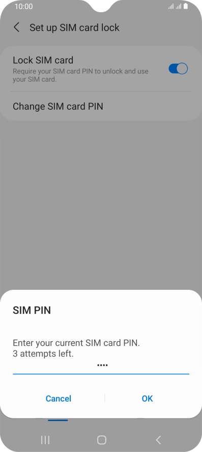 Key in your current PIN and press OK. Key in your current PIN and press OK.