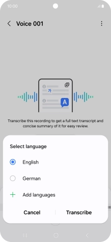 Press the recorded language.
