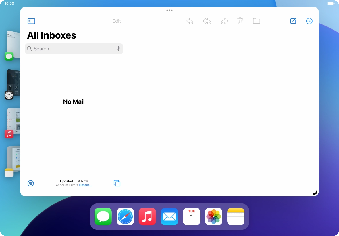 To open a non-visible running application, press the menu icon.