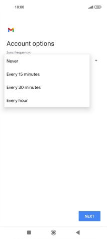 Press the required setting.