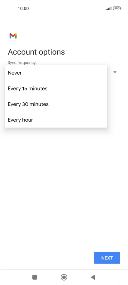 Press the required setting.