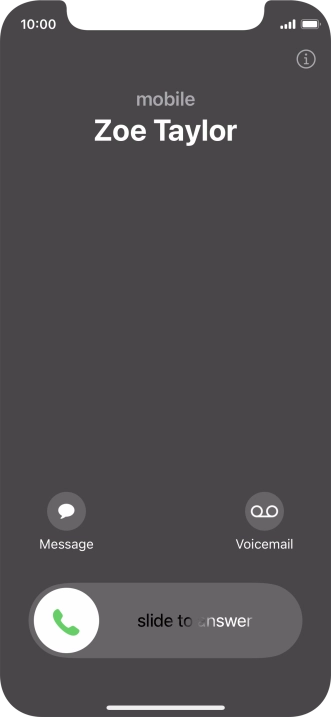 Press and drag the accept call icon right.
