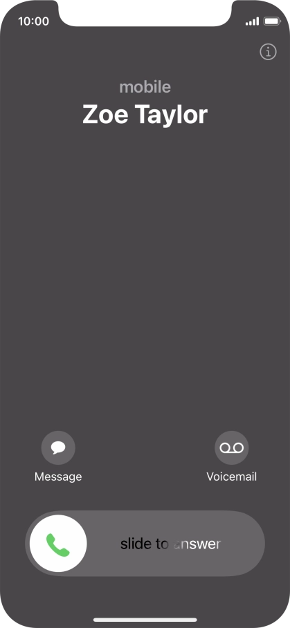 Press and drag the accept call icon right.