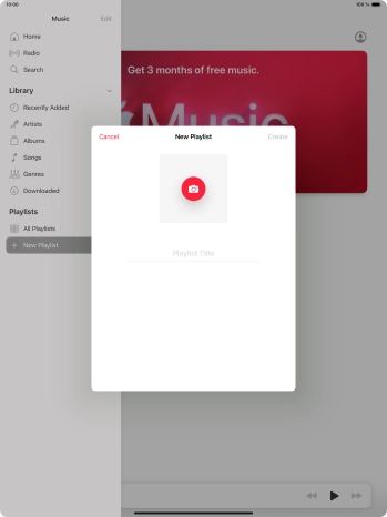 Press the text input field and key in a name for the playlist.
