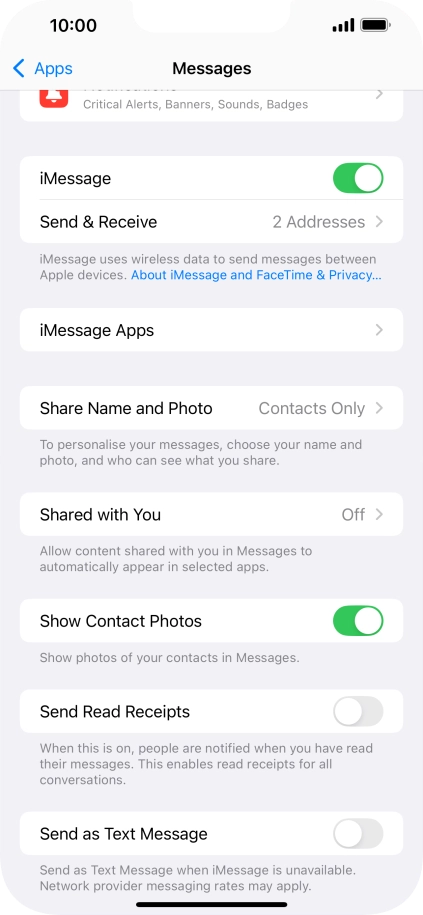 Press the indicator next to 