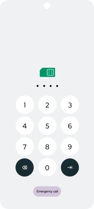 Key in a new four-digit PIN and press arrow right.