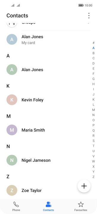 Press the new contact icon.