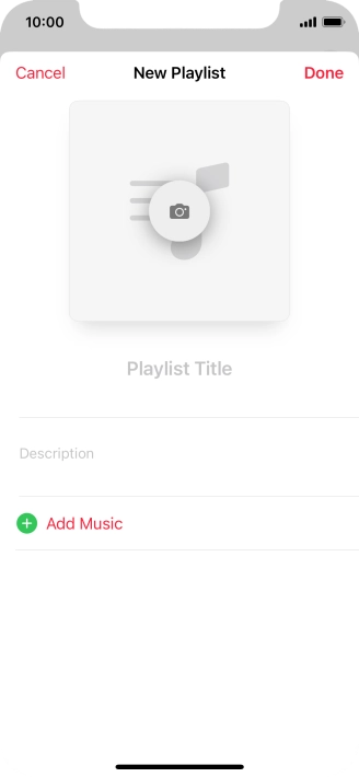 Press the text input field and key in a name for the playlist.