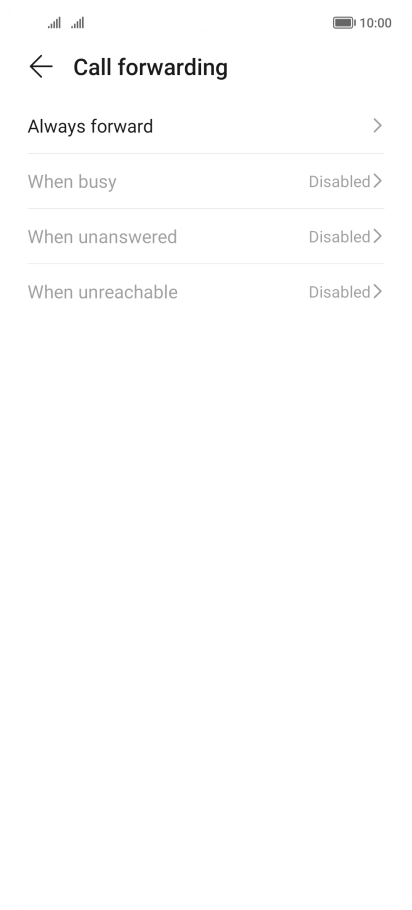 Press the required divert type.