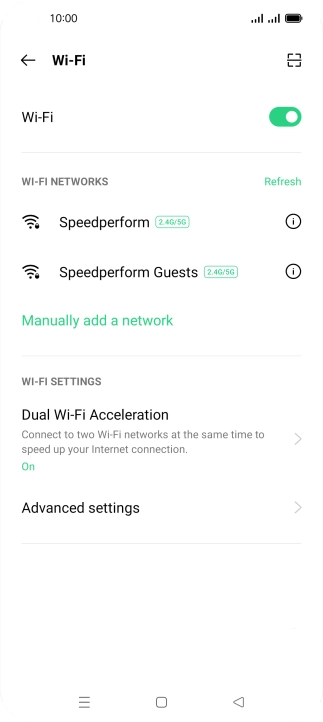 Press Advanced settings. Press Advanced settings.