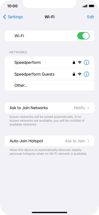 Press the required Wi-Fi network and key in the password for the Wi-Fi network.