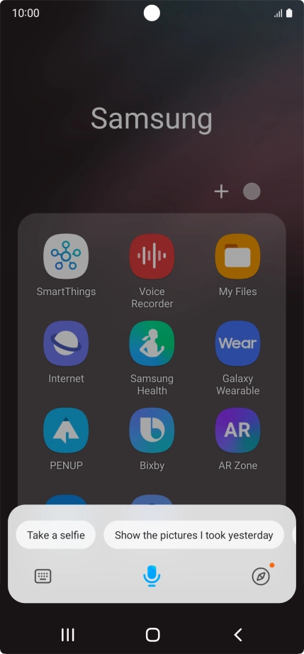 Say, in your own words, what you would like your phone to do, e.g.: CAMERA, CALL [contact], SEARCH THE WEB FOR [information].