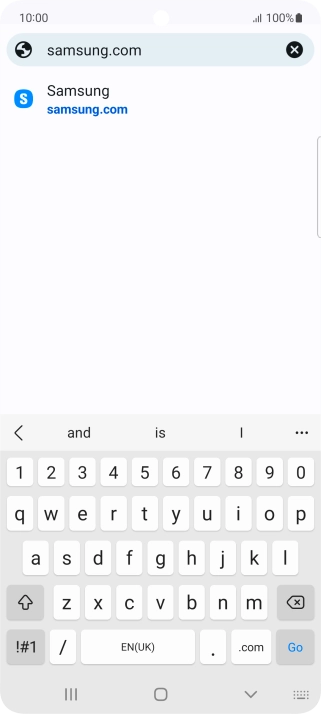 Key in the address of the required web page and press Go.