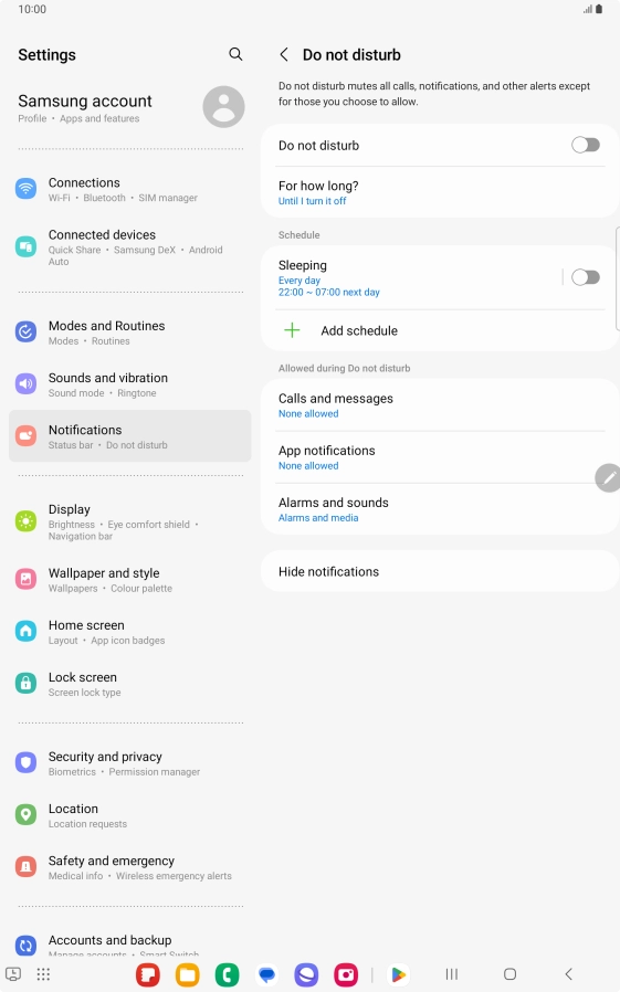 Press the indicator next to 