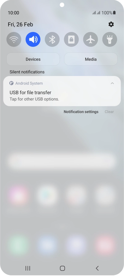 Press Tap for other USB options..