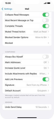 Press Default Account.