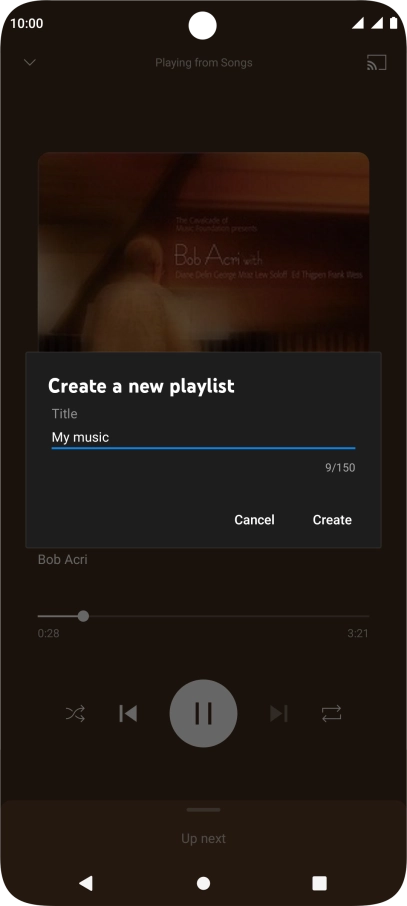 Key in a name for the playlist and press Create.