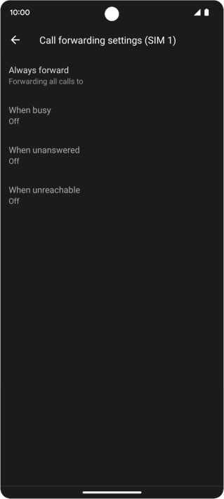 Press the required divert type.