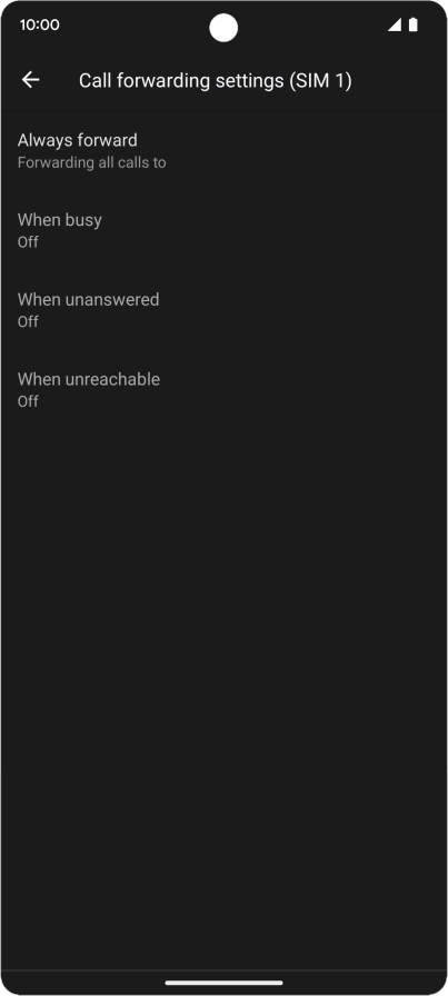 Press the required divert type.