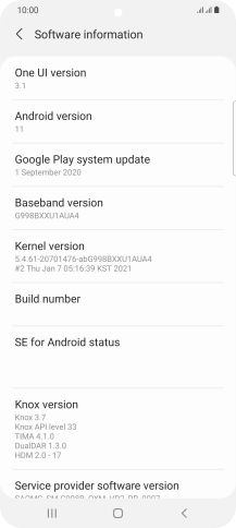 Your phone's software version is displayed below Android version. Your phone's software version is displayed below Android version.
