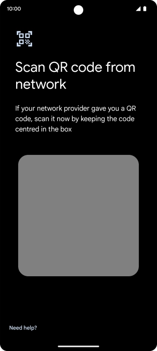 Place the QR code you've received inside the phone camera frame to scan the code. Your eSIM is transferred to your new phone over the internet.