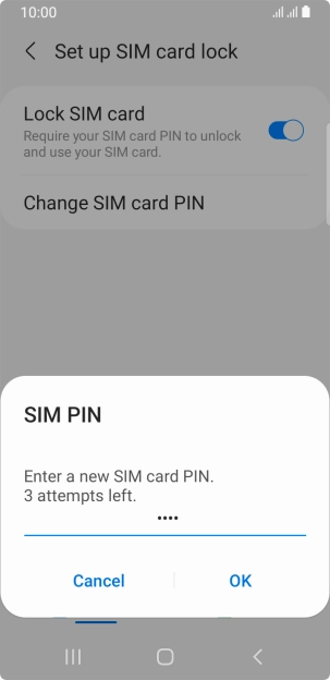 Key in a new four-digit PIN and press OK.