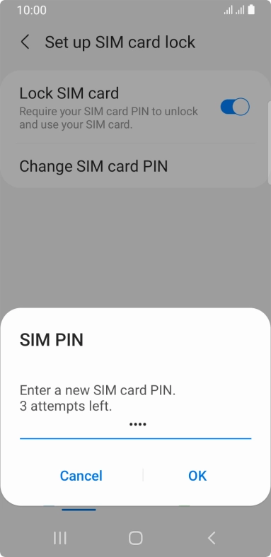 Key in a new four-digit PIN and press OK.