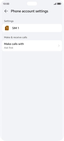 Press the name of the SIM. Press the name of the SIM.