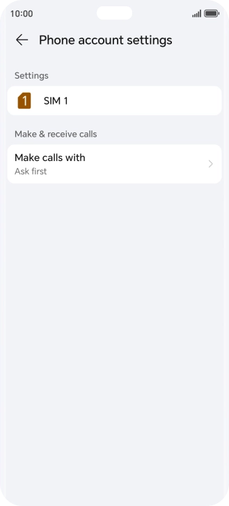 Press the name of the SIM. Press the name of the SIM.