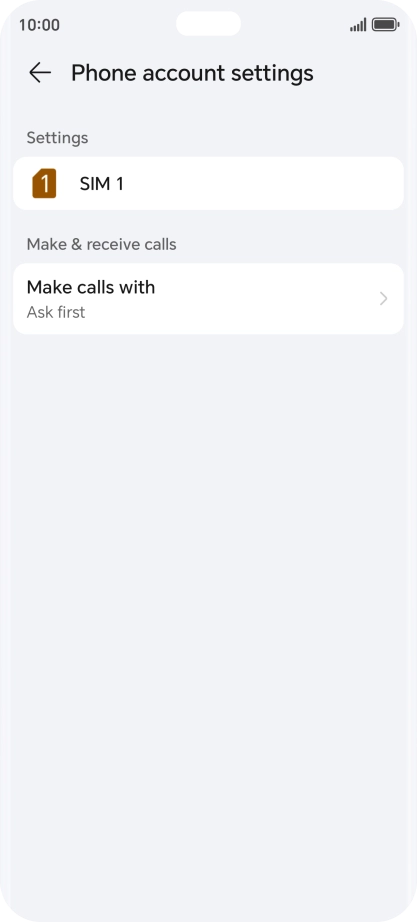 Press the name of the SIM. Press the name of the SIM.